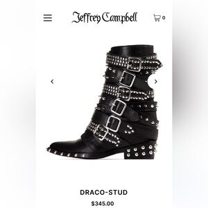 Jeffrey Campbell Black Draco-Stud Combat Boots